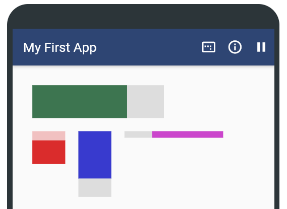 Animated bar widgets with different colors and dimensions