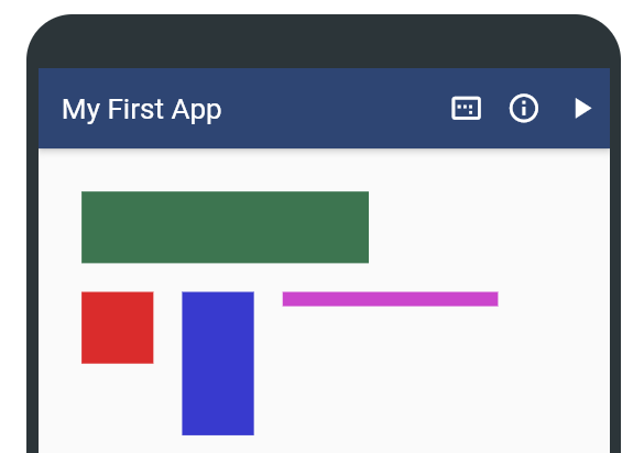 Box widgets with different colors and dimensions