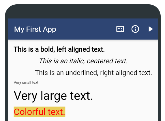 Differently styled text widgets